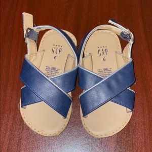 Toddler girls navy leather sandals